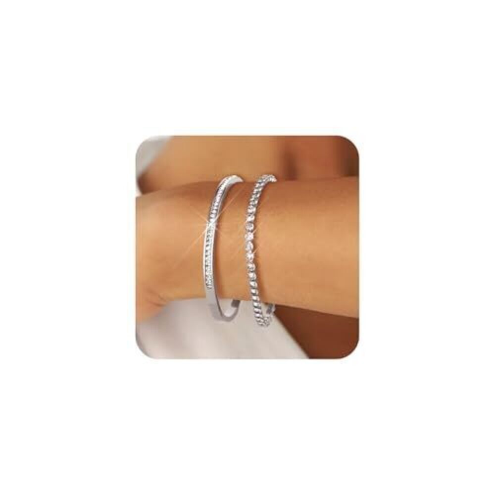 9861 Silver Tennis Bracelets Bangle Bracelets Silver Bracelet Cuff Cubic
